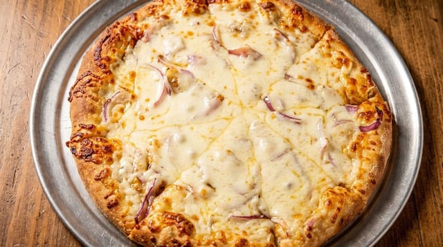 Chicken Alfredo Pizza.